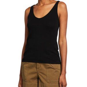 rag & bone black flowy tank top with front pocket